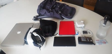 What fits inside our STM Drifter review bag? This much stuff. 