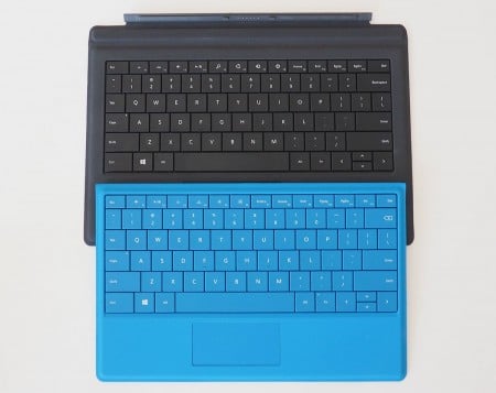 Surface Pro 3 keyboard up top, Surface 3 keyboard below