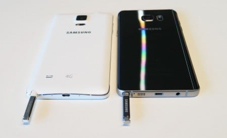 The Galaxy Note 4 (left) and Note 5 (right) share similar screens and form-factors, but other than that, they are different.