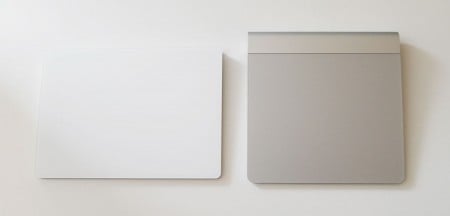 New versus old, with Apple Magic Trackpad 2 on the left, and Magic Trackpad on the right. 