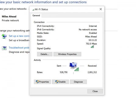 Our connection to the 5GHz specific network was bang on identical to the network where Smart Connect was switched on. Neato. 