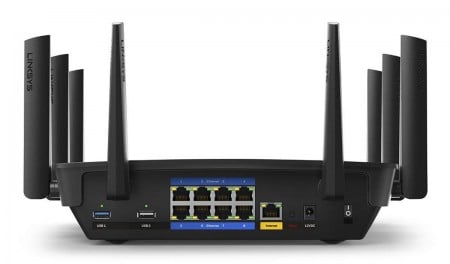 Eight ports on the back of a router. For geeks, that's a thing of beauty. 