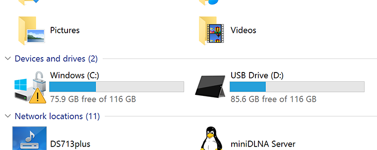 Put in a 128GB microSD card and use judiciously, and the basic Microsoft Surface Pro 4 has plenty of space